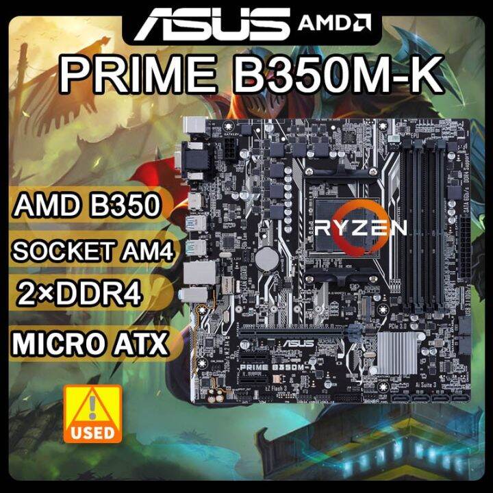 B350 Motherboard Asus Prime B350m K Am4 Motherboard 2×ddr4 32gb Pci E 30 Usb30 Micro Atx For 4189