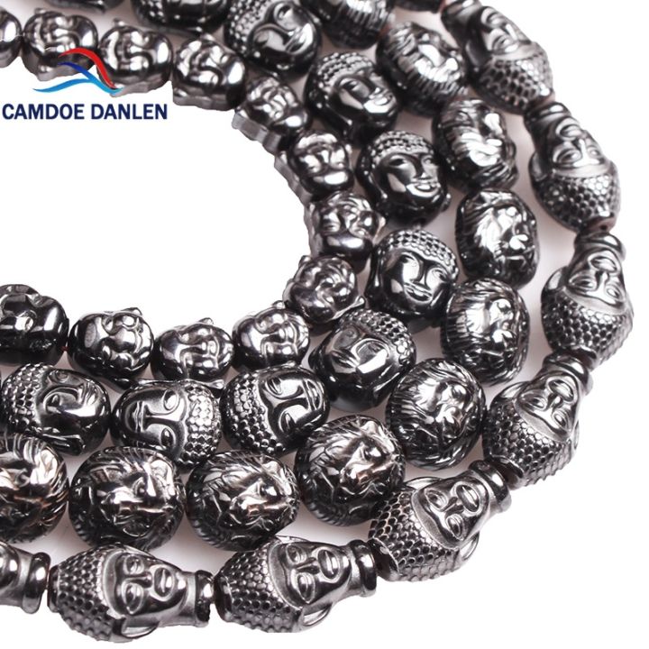 camdoe-danlen-natural-stone-lion-buddha-maitreya-head-black-hematite-loose-beads-diy-findings-charms-jewelry-making-accessories