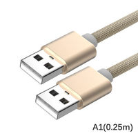 ZHANG สายต่อ USB สองหัวเป็น USB ตัวผู้ต่อกับตัวผู้สายฮาร์ดดิสก์ข้อมูลสำหรับกล่องทีวีคอมพิวเตอร์แล็ปท็อปสาย USB