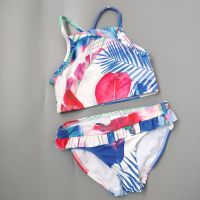 Exported to the UK Next original single girl split tropical rainforest color swimsuit 3-13 years old girl vacation swimsuit