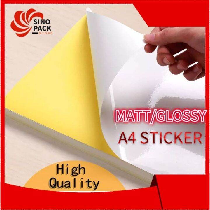 50/100 PCS A4 Sticker Paper Glossy/Matte PRINTABLE STICKER INKJET