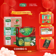 Combo 5 Trà Túi Lọc Cozy Hương Đào - Hương Bạc Hà - Hương Dâu - Hương Nhài