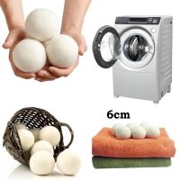 ❂❡ 6cm Reusable Wool Dryer Balls Natural Fabric Softener Drying Balls Washing Machine White Dry Kit Ball Home Washing Balls