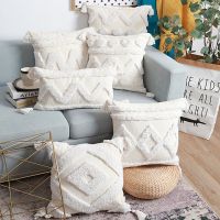 Wave Dot Beige Embroidery Home Decoration Pillow Cover Tassels Cushion Cover Sofa Pillowcase Pillow Sham 30x50cm/45x45cm