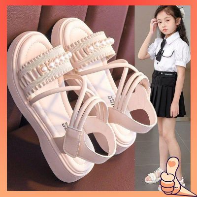 *รองเท้าเด็กผู้หญิง รองเท้าเด็ก รองเท้าแตะสําหรับเด็กผู้หญิง 2023 ฤดูร้อนใหม่สาวน้อยเจ้าหญิงน้อยโรม่ารองเท้าเด็กนุ่ม soled กันลื่นรุ่นเกาหลีรองเท้าชายหาด