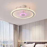 Ultrathin Ceiling Fan Lamp Light for Indoor Kitchen Bedroom Remote LED 3 Color Lighting Flush Mount Quiet Electric Fan Exhaust Fans