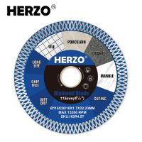 【LZ】☢  Herzo 115mm corte e moagem lâmina borda dupla face viu diamante lâmina telha disco de corte para cerâmica porcelana hgr4.5t