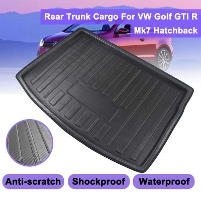 Cargo Liner สำหรับ VW G Olf GTI R Mk7 Hatchback 2013 2014 2015 2016-2018บูตถาดด้านหลังลำต้นปกแมตต์เสื่อชั้นพรมเตะ Pad