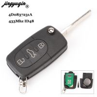 jingyuqin 433Mhz 3 Button Car Remote Key for AUDI 4D0837231A 4D0837231N Flip Fold ID48 Chip for A3 A4 A6 A8 Old Models