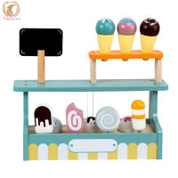 Hot Sale Simulation Ice Cream Store Toys For Children Magnetic Wooden Playing House Kitchen Toys For Birthday Gifts