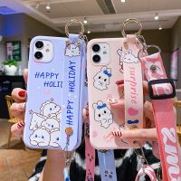 ❈ Phone Holder Case for Samsung Galaxy A32 A42 A12 5G A52 A72 A02S Cat Rabbit Wrist Strap Case