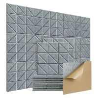 Self-Adhesive Acoustic Panels, 12Pcs 12X12X0.4Inch Sound Absorbing Panels, Decorative Soundproof Wall Panels