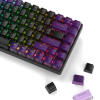 165คีย์สีม่วงสีดำพุดดิ้ง PBT Keycaps Double Shot OEM Profile Keycap Set สำหรับ100, 75, 65, 60 Gaming Mechanical Keyboard