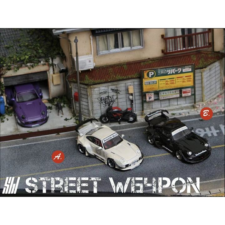 sw-in-stock-1-64-rwb-993-army-girl-expose-exhaust-pipe-diecast-diorama-car-model-collection-miniature-carros-toys