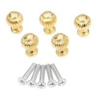 5pcs/set Gold Lamp Knobs Vintage Pull Round Handles with screws Furniture Hardware Jewelry Box Cupboard Drawer Cabinet 14mmx19mm