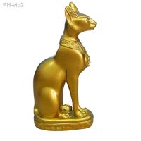 Cat Egyptian Bastet Statue Sculpture Goddess God Craft Figurine Decorative Fortune Decor Egypt Resin Ornament Figurines