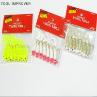 TOOL IMPROVER เหยื่อตกปลาปลากะพงปลาแบบนิ่มเหยื่อตกปลาหางหนอนแบบเกลียว7ชิ้น ล็อต