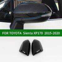 สำหรับรถโตโยต้า Sienta XP170 2015-2020ผ้าคลุมกระจกมองหลังอุปกรณ์เสริมคาร์บอนไฟเบอร์ที่คลุมกระจก Lampu Sein Samping สีดำ