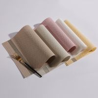 Strip Cutlery Cup Mat PVC Square Coaster Waterproof Heat Insulation Placemat for Dinning Table Restaurant Tableware