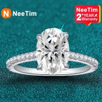 3ct NeeTim แหวนตัด Moissanite รูปไข่สำหรับผู้หญิงเครื่องประดับวงหมั้นแต่งงานเงินแหวนหมั้น/แต่งงานเพชร