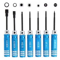 7Pcs Hex Screw Driver Tools Kit Nut Key Wrench Different Size For RC Helicopter plane Car Blue