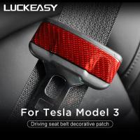 For Tesla Model 3 Installation Strap Decorative Patch Model3 2023 Real Carbon Fiber Driving Seat Belt Decorative Patch 2Pcs/Set