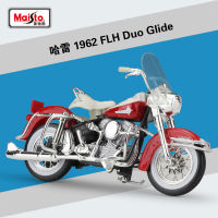 Maisto 1:18 Harley 1962 FLH Duo Glide Motorcycle Simulated Alloy Model