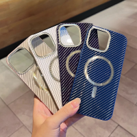 เคส iPhone 15 Pro Max 15 Plus 14 Plus 14 Pro Max,พรีเมี่ยมแม่เหล็กชาร์จเคสโทรศัพท์แฟชั่นโลหะสีกันกระแทกการดูดซับแรงกระแทกฝาหลังเคสป้องกัน