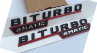 2pcs/lot TURBO BITURBO 4MATIC Sticker Side Fender Emblem For Mercedes Benz AMG 4 MATIC Trunk Rear Letters Badge 3D Emblem