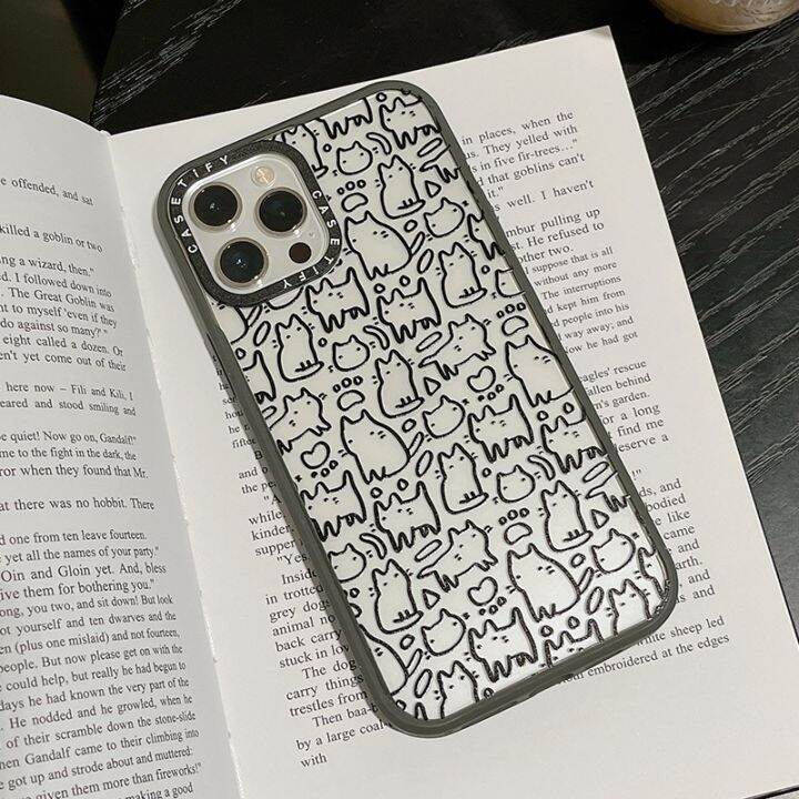 casetify-เคสโทรศัพท์อะคริลิคแข็ง-ผิวด้าน-กันกระแทก-ลายแมว-สําหรับ-iphone14-13-12-11-pro-max