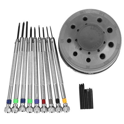 0.5-2.5mm Steel Precision Screwdriver Set Portable Watchmaker Blade Assort Slotted Tools 9Pcs for Watch Repairing