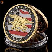 World Military Souvenir Coin US Sea Land Air Seals Team Gold Plated USA Department Of The Navy Challenge Coins Craft Badge Gifts