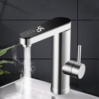 ?Dream Best? Constant temperature digital display electric hot water faucet intelligent stainless steel rotating hot and cold bathroom faucet