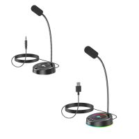 MC01 Wired Microphone Colorful Light Effect 360 ° Flexible Microphone for Tablet PC Computer