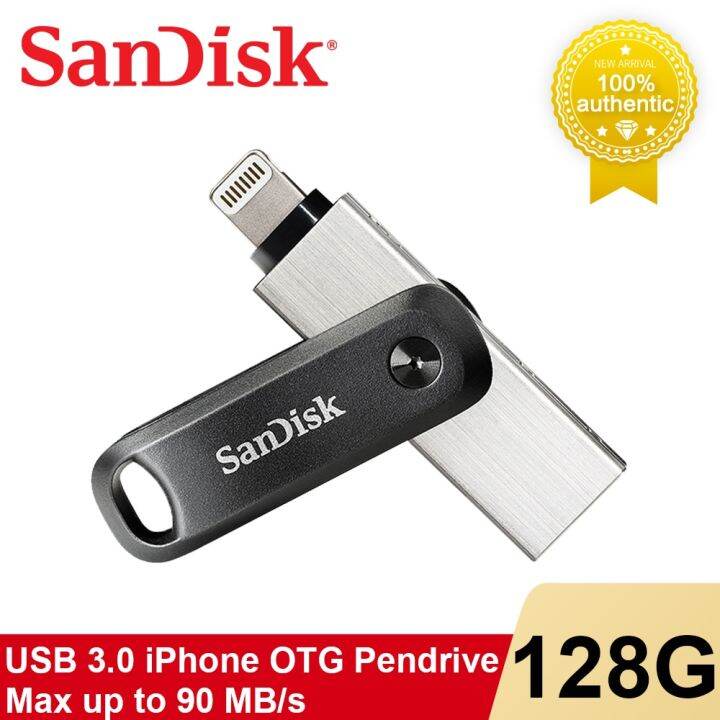 แฟลชไดรฟ์-sandisk-ixpand-go-sdix60n-128gb-256gb-pendrive-usb-3-0-ดิสก์-otg-lightning-connector-ไดรฟ์ปากกาสำหรับ-iphone-ipad