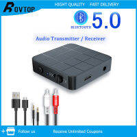 【Thriving】 【Free-delivery】 Rovtop Bluetooth 5.0 Audio Bluetooth Aux Adapter 2 In 1 3.5มม. JackAdapter สำหรับหูฟัง