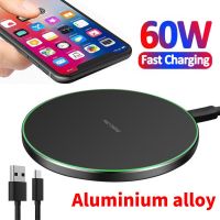 60W Fast Wireless Charger Pad สำหรับ iPhone 14 13 12 11 Pro Max X Samsung Xiaomi โทรศัพท์เครื่องชาร์จเหนี่ยวนำแท่นชาร์จ Station