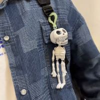 ▪✗ Fun pull line funny pendant backpack skull key chain bag hanging buckle student toy gift