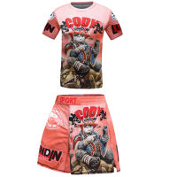 [ฟรี Shipg] เด็ก Jiu Jusit Rashguard เสื้อยืด MMA กางเกงขาสั้นชุดเด็กมวย Clothig Bjj Boxeo มวยไทยกางเกงขาสั้นยิม MMA การบีบอัดเสื้อยืด Christmas Gift