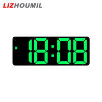 LIZHOUMIL นาฬิกาปลุกไฟฟ้า Led สีสันสดใส3ปรับระดับได้ความสว่างหน้าจอข้อมูลเวลาแสดงอุณหภูมิขนาดใหญ่นาฬิกาดิจิตอลตั้งโต๊ะ