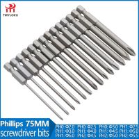 13pcs 75mm screwdriver bit S2 alloy steel Phillips screwdriver bit PH0 PH1 PH2 with magnetic