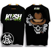 original KUSH นักสู้ในอนาคต เสื้อยืดลายกระโหลกสไตล์วินเทจ  100% ด้านบนเสื้อ oversize ลมยอดนิยม แขนสั้นลำลองผู้ชาย พร้อมสำหรับการจัดส่ง