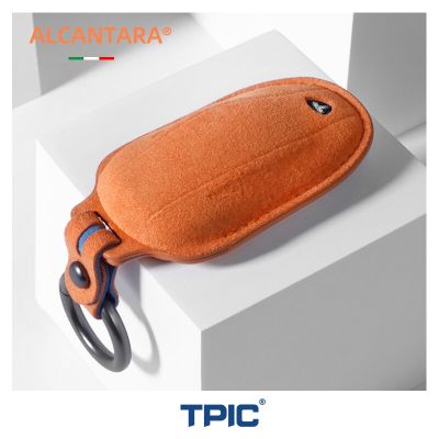 ฝาครอบเคสกุญแจรถยนต์ TPIC Alcantara สำหรับเทสลารุ่น3รุ่น Y รุ่น S กระเป๋าเก็บของอุปกรณ์พวงกุญแจ