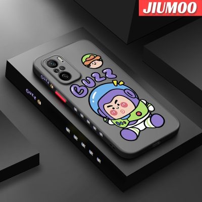 เคส JIUMOO สำหรับ Xiaomi MI POCO F3 Redmi เคส K40 K40 Pro ลายการ์ตูนน่ารักสดใสบางเคสโทรศัพท์โปร่งใสฝ้าซิลิโคนขอบสี่เหลี่ยมด้านข้างคลุมทั้งหมดป้องกันเลนส์กล้องเคสนิ่ม