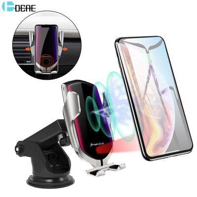 10W Car Wireless Charger for iPhone X XS XR 8 11 12 13 14 Samsung S22 S21 Automatic Clamping Fast Charging Phone Holder Stand Car Chargers