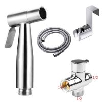 Bidet Spray Gun Set Brushed Stainless Steel Wall Mount Toilet Handheld Bidet Spray Gun Shunt Valve Bathroom Accessories Shattaf