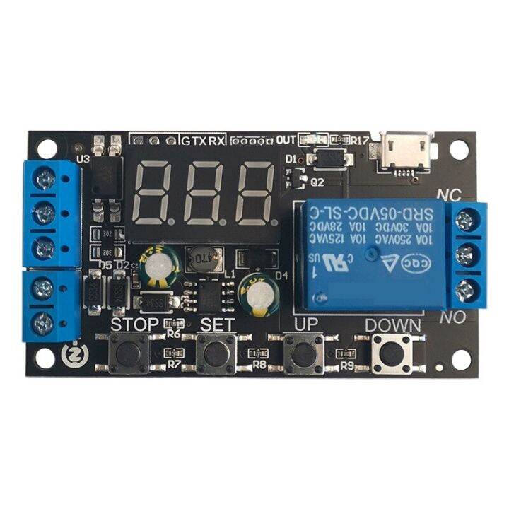 zk-td2-1ช่อง-dc-5-30โวลต์จุดชนวนแบบหน่วงเวลาเปิด-ปิดโมดูลสวิตซ์-nbsp-รีเลย์วงจรจับเวลาพร้อมไมโคร-usb-จอแสดงผล-led-แบบดิจิตอล0-1วินาที-999นาที