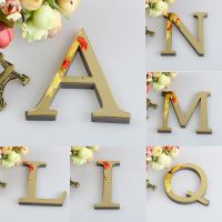 ۩ New 10cm/15cm 26 English Letters Diy 3d Mirror Acrylic Wall Sticker Decals Modern Home Decor Wall Gold Art Mural Stickers