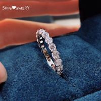 Shipei 100 925 Sterling Silver Created Moissanite Diamonds Gemstone Fine Jewelry Wedding Band Fashion Ring For Women Wholesale