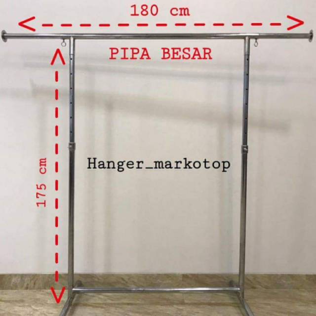 Hanger Gantungan Baju Model Gawangan Tarik Samping |pipa Besar Lebar ...